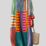 ELARA™ | TÖBBSZÍNŰ PATCHWORK MAXI RUHA
